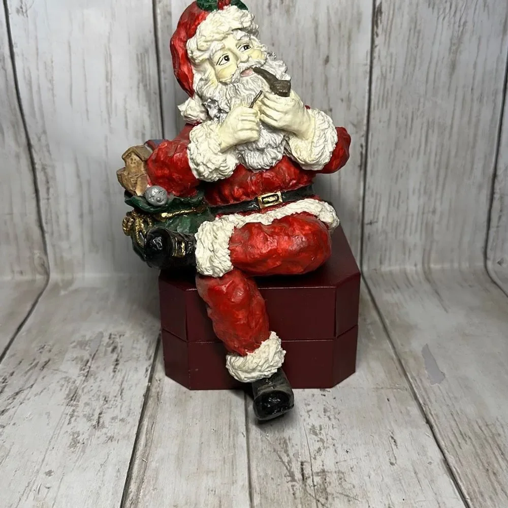 Vintage Santa Claus Leg Crossed Shelf Sitter Figurine Christmas Holidays Winter
